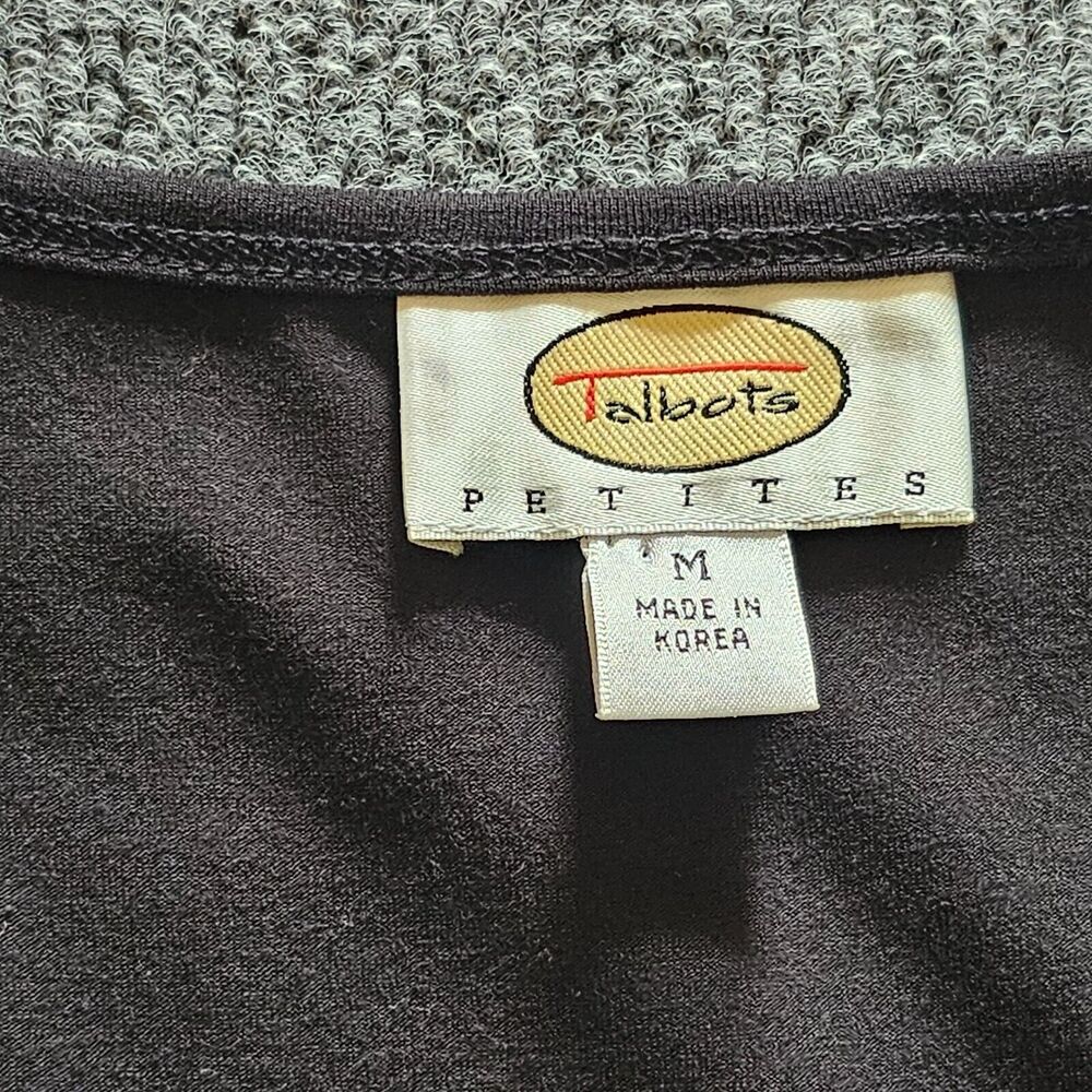 Talbots Dress Womens Medium Black Short Sleeve Fitted Stretchy Neutral Basic - Picture 3 of 9